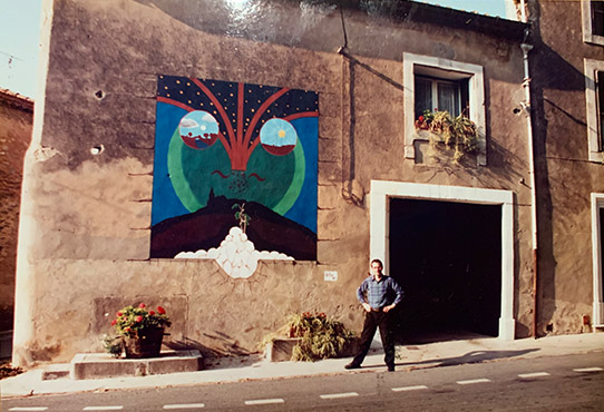 Mural on my father - Eric Mitchell's house in Ouveillan, France