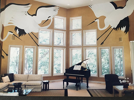 wall mural - private commision by Giles Denmark at North Oaks house in Minnesota, USA