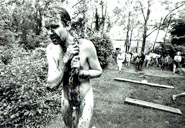 giles denmark photo of performance art - scars - june 1989 at yellow springs institute, chester springs, PA, USA