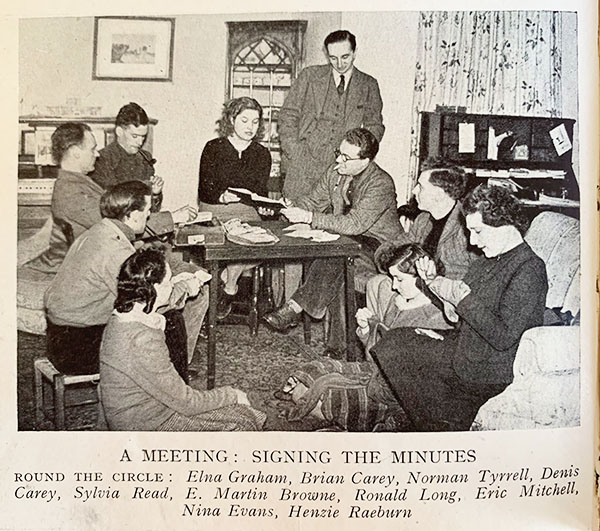Pilgrim Players of Canterbury, a touring theatre group - actors and director E Martin Browne in WW2